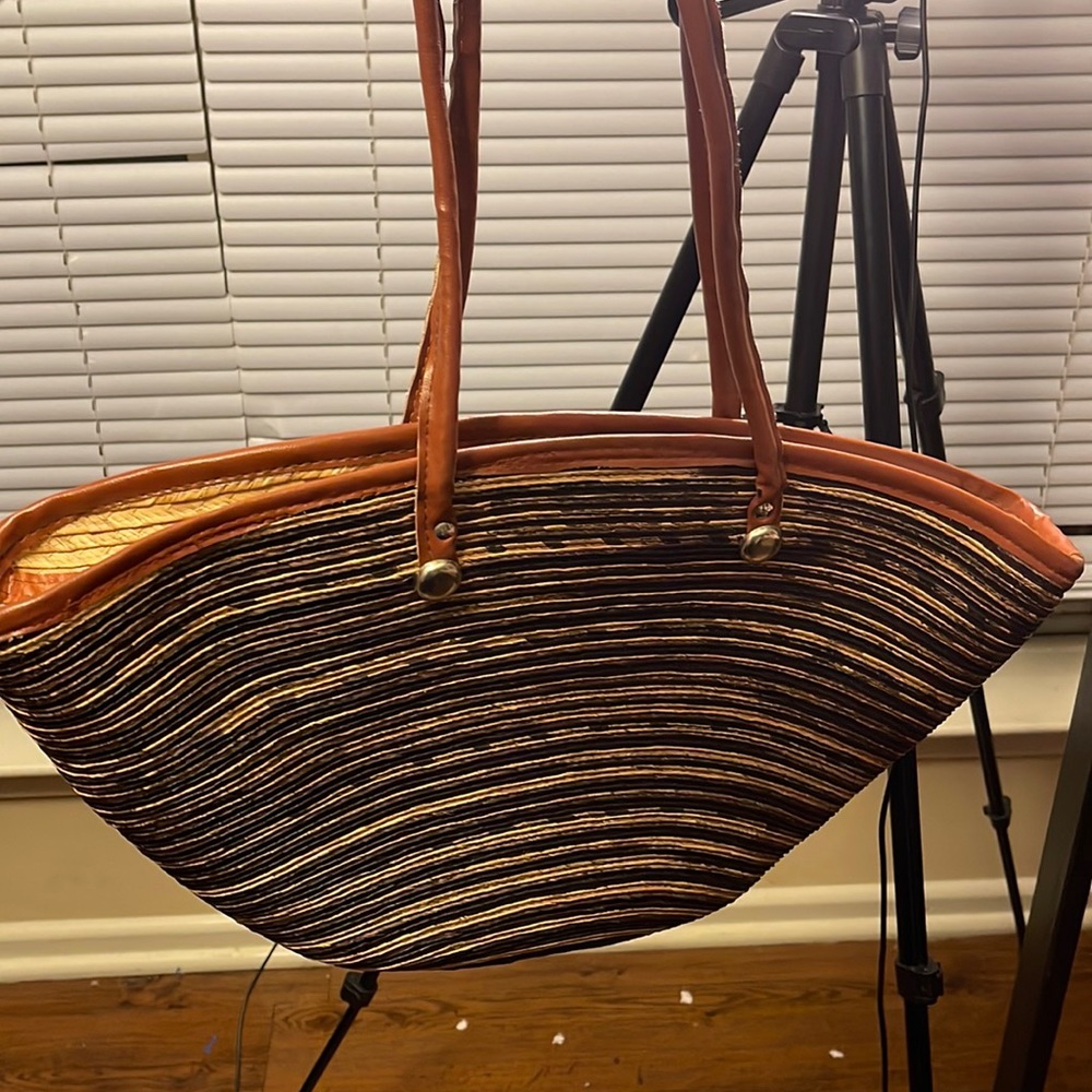 Vintage straw beach bag
